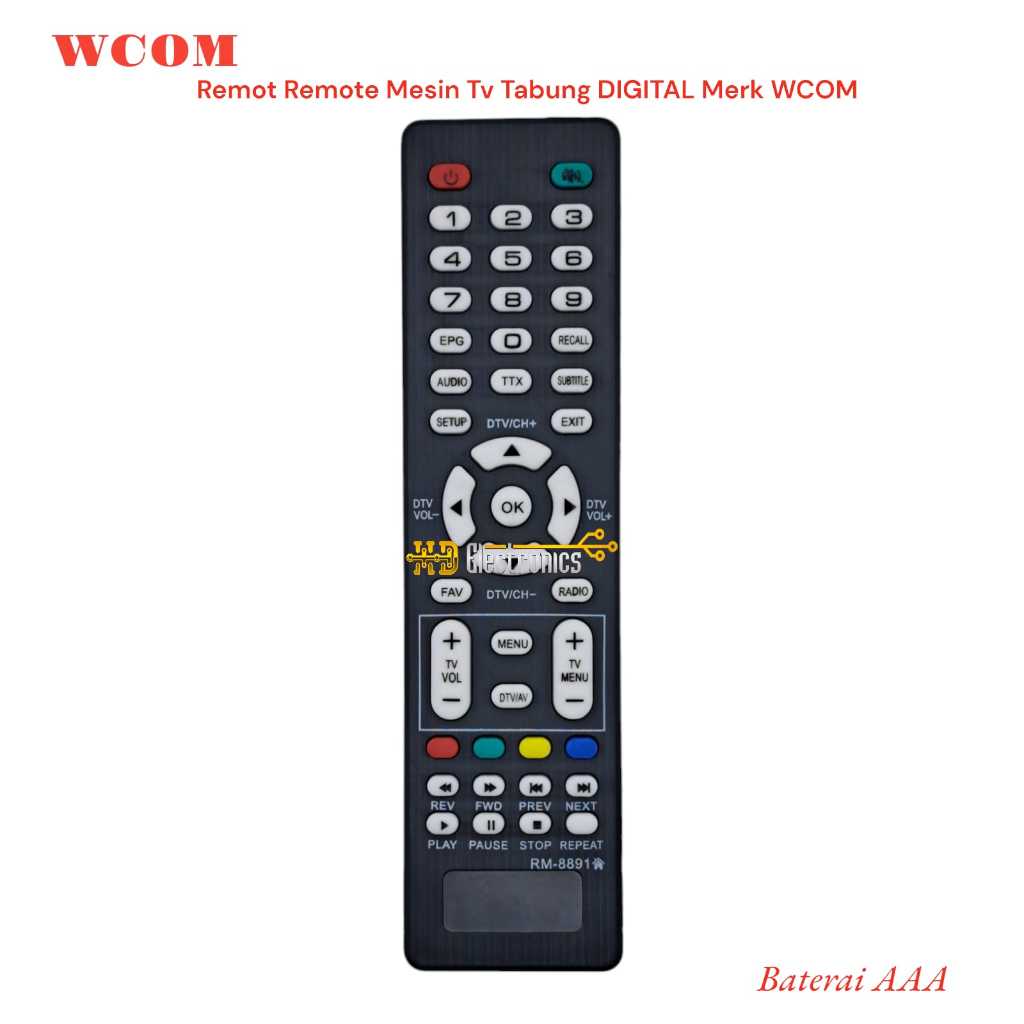 Remot Remote Mesin Tv Tabung DIGITAL Merk WCOM