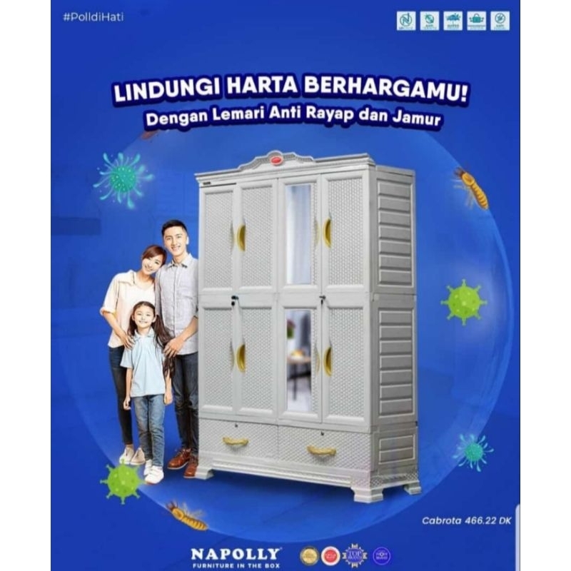 LEMARI PLASTIK 4 PINTU NAPOLLY