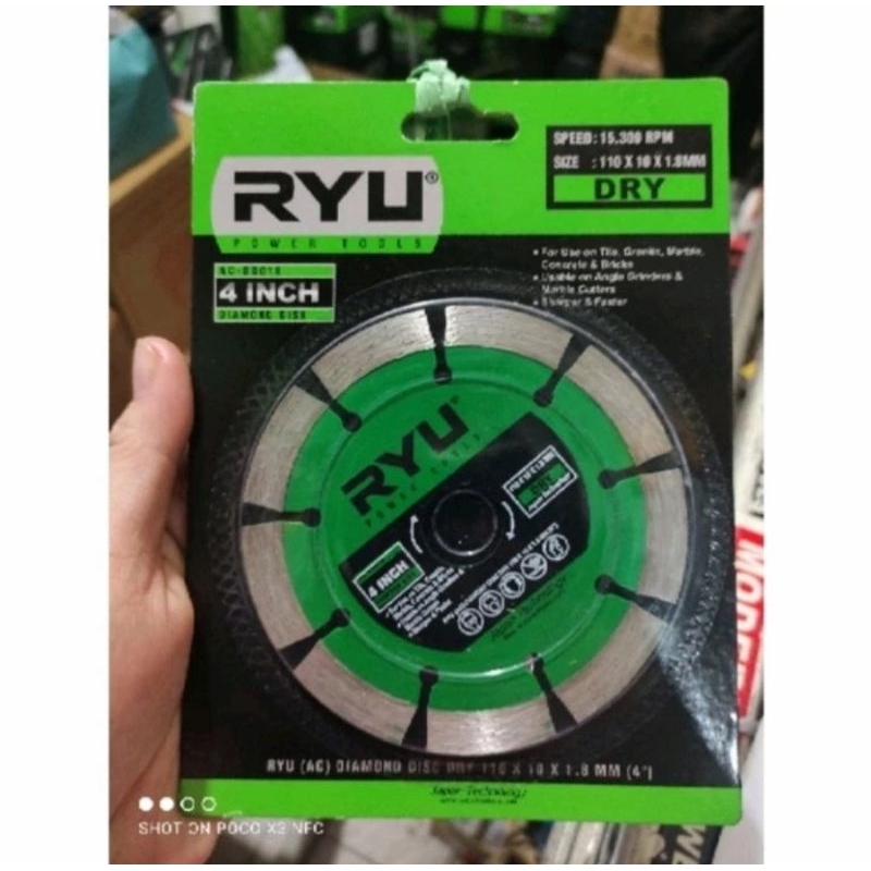 mata potong keramik RYu 4in ( kering) / diamond wheel Ryu inci / mata potong keramik RYu 4in