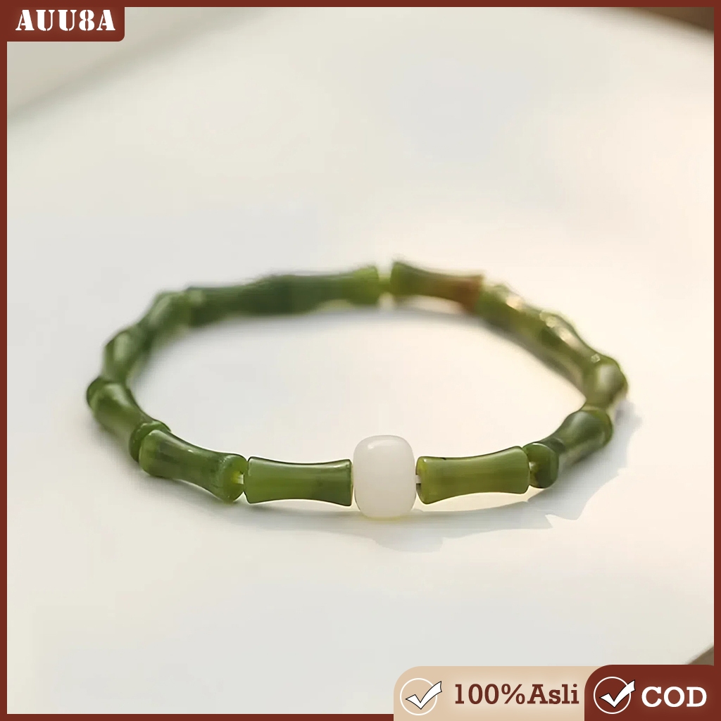 Gelang giok bambu gelang giok hijau asli gelang segmen bambu giok gelang giok keberuntungan gelang h