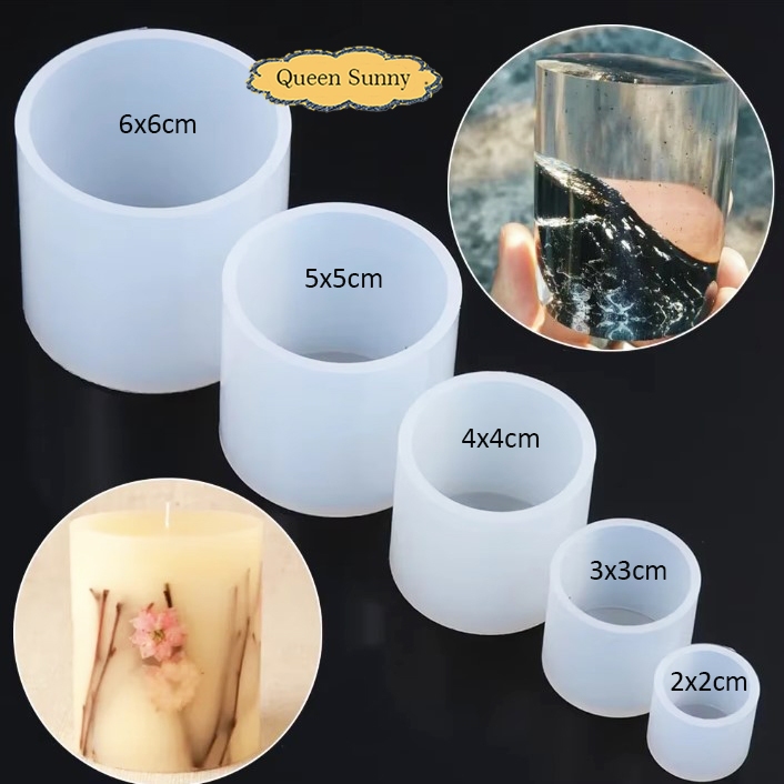 Cetakan Silikon 3D Bentuk Silinder Bulat Tabung Cylinder / Cetakan Resin / Cetakan Lilin Candle Arom