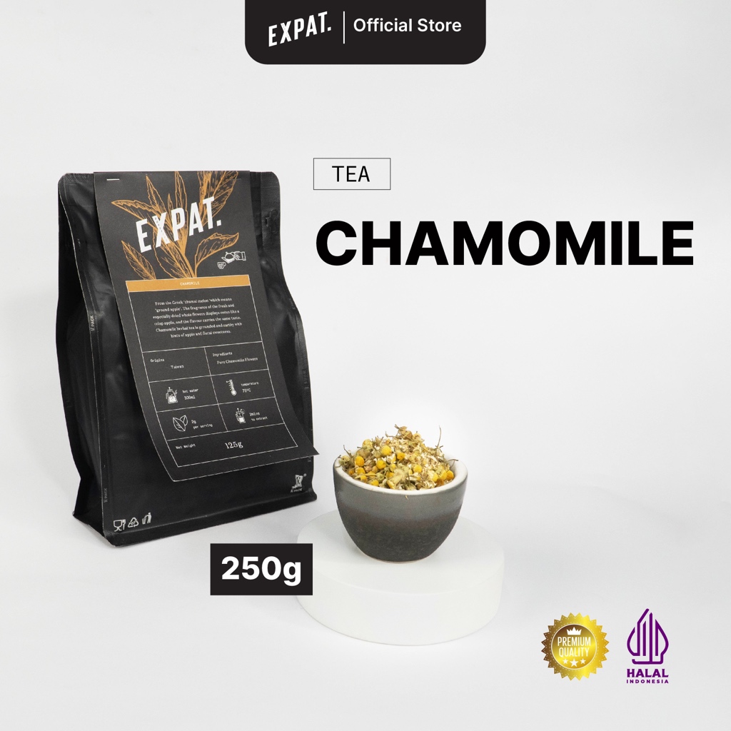

Expat Roasters Chamomile Tea 125 gr | Flower Tea | Anti Insomnia Teh Bunga Chamomile