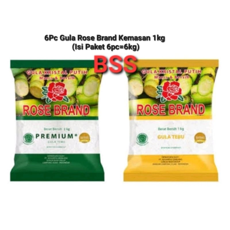 

6Pax Gula Rose Brand Kemasan 1kg Hijau/Kuning (6pax=6kg)