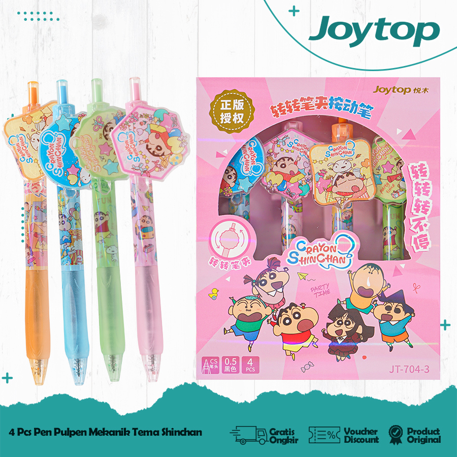 

JOYTOP 4PCS Pen Gel Set Crayon Shinchan Pulpen Gel Mekanik 0.5mm