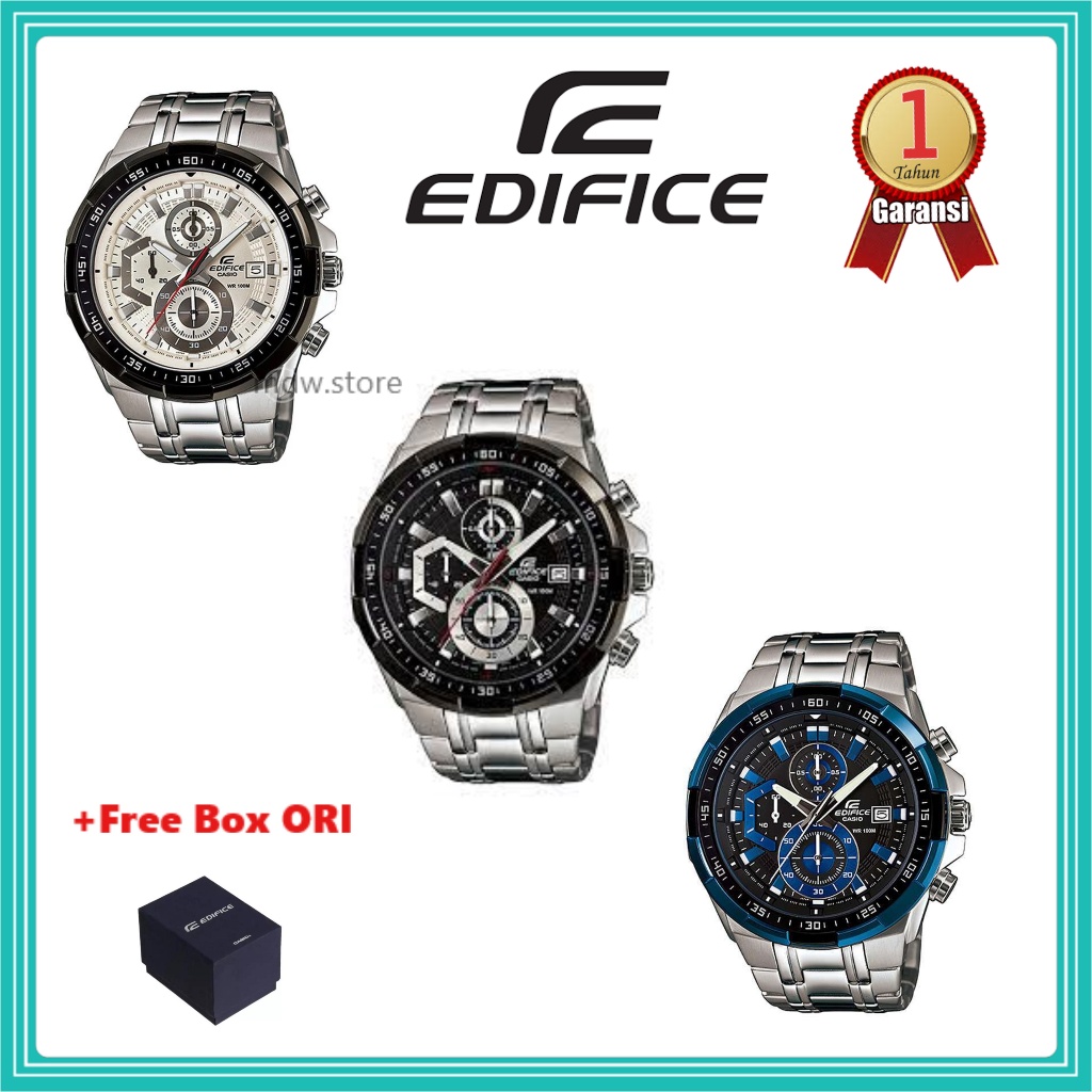 Casio Edifice Original Type EFR539 EFR 539 Stainless Silver Jam Tangan Pria