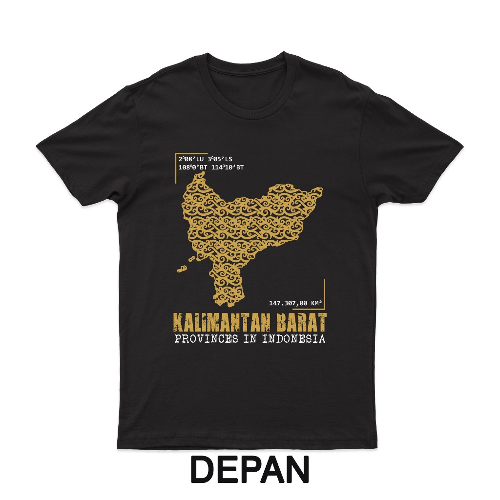 Baju Kaos Dayak - Kalimantan Barat Motif Dayak | Hitam | Mayar