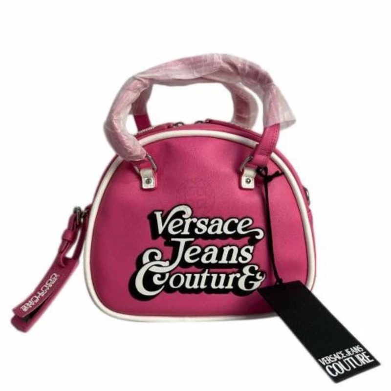 Tas - VERSACE JEANS COUTURE LOGO BOWLING TOP HANDLE BAG PINK