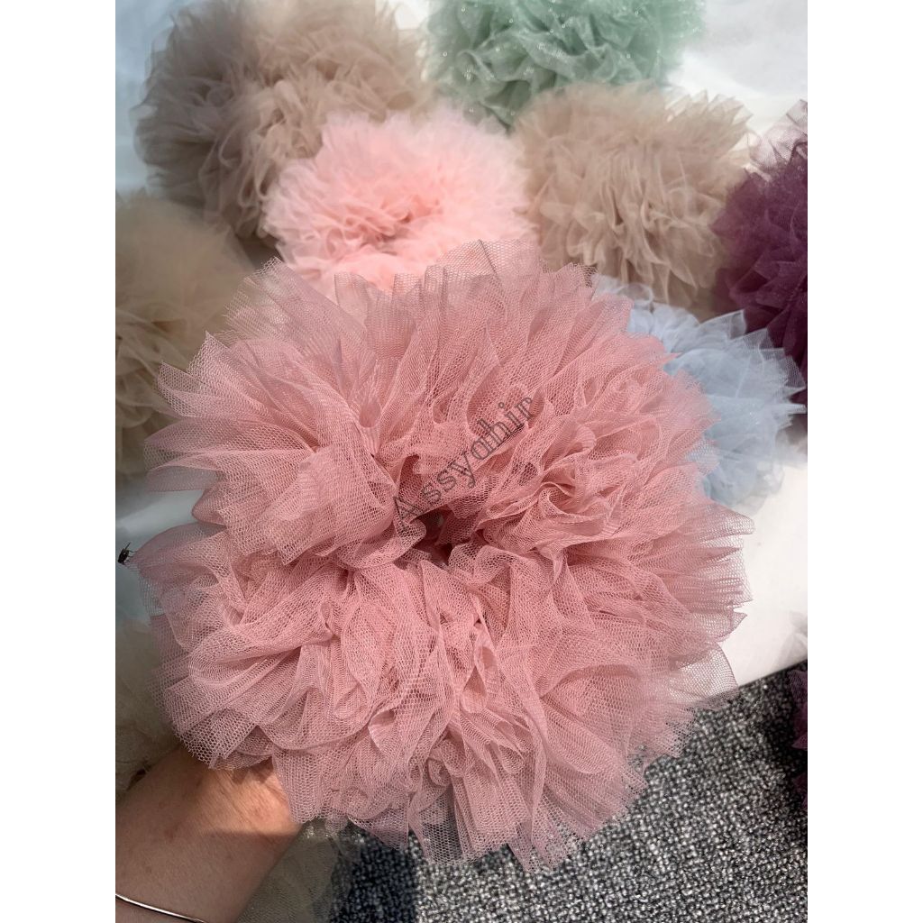 (PREMIUM) scrunchie tile jumbo/ikat rambut tile jumbo/cepol tile jumbo/cepol hijab anti pusing