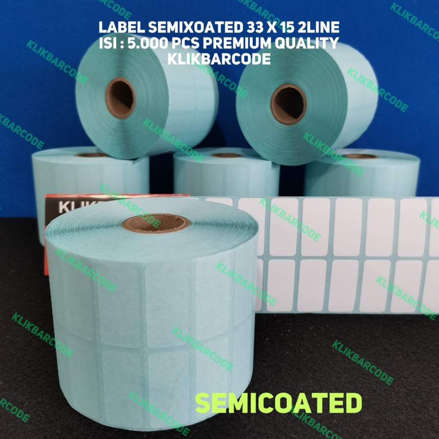 

[ ZEBRA ] 33 X 15 SEMICOATED - 2 LINE - FACE IN - ISI 5.000 PCS || CORE 1" || LABEL BARCODE PAKAI RIBBON - FASHION GUDANG PABRIK