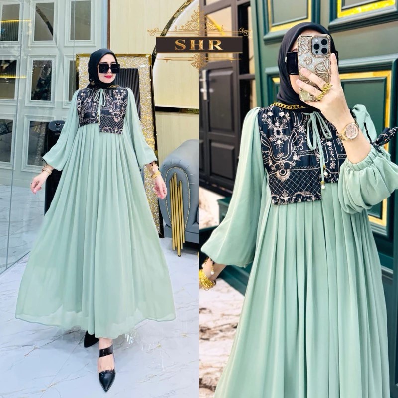 “SHR NEW “ MIDI DRESS YUNFA JUMBO CERUTY