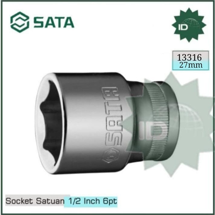SOCKET 13316 1/2" DR. 6PT. SOCKET 27MM SATA