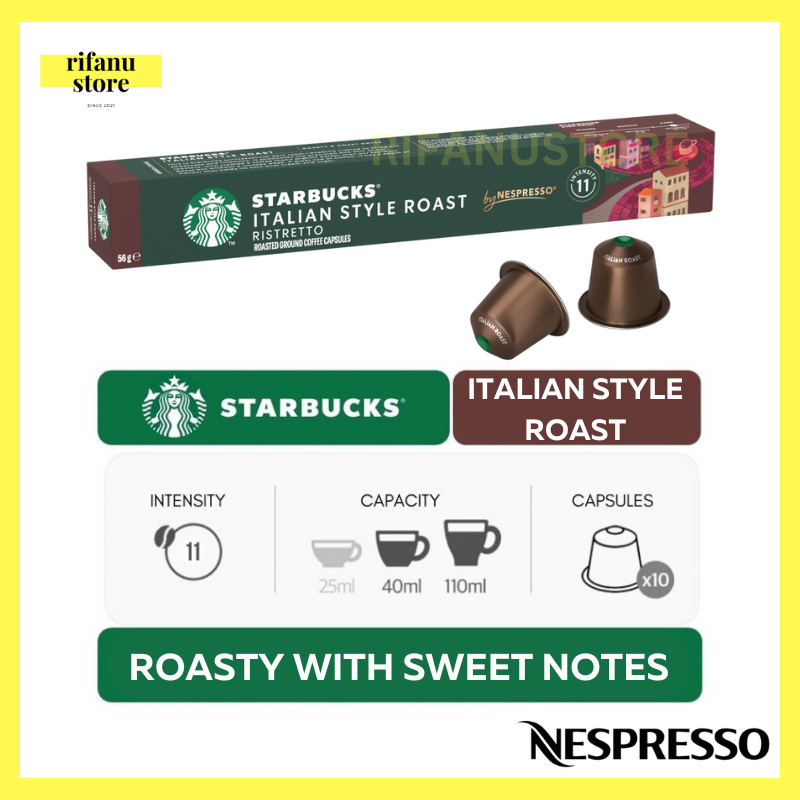 

Nespresso Starbucks Italian Style Roast Espresso Coffee Capsule