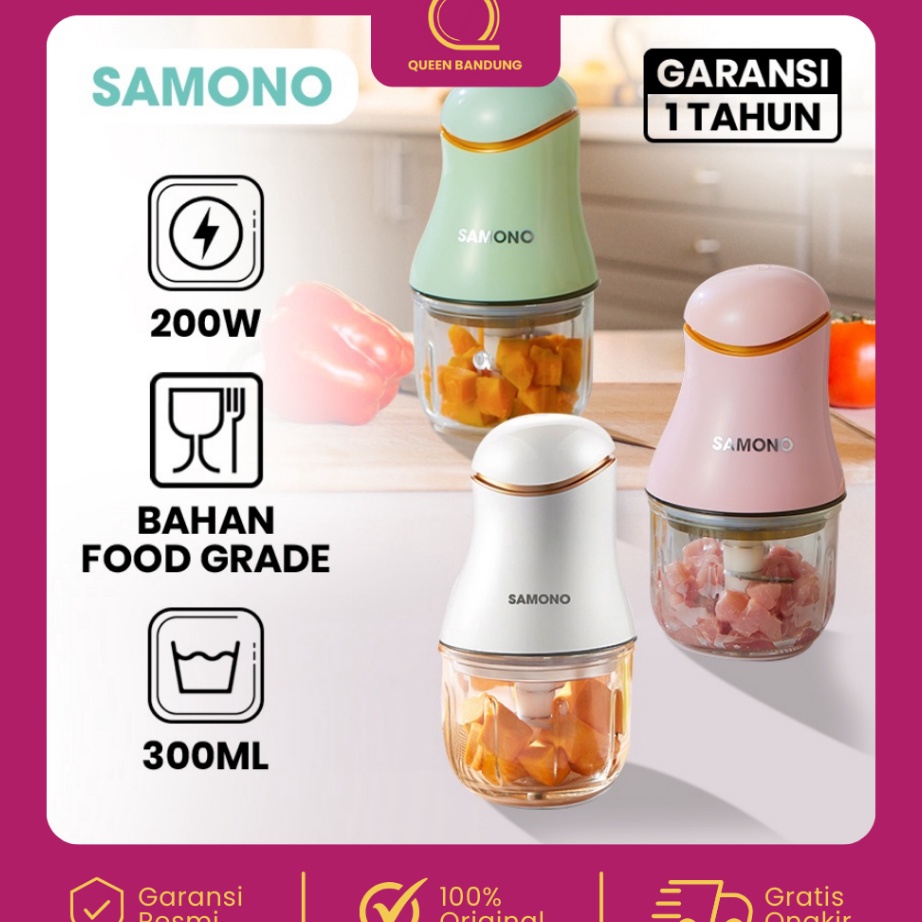 KF7 SAMONO Food Chopper M Kaca SW99 Blender Multifungsi 2W Food Processor Mpasi Bayi