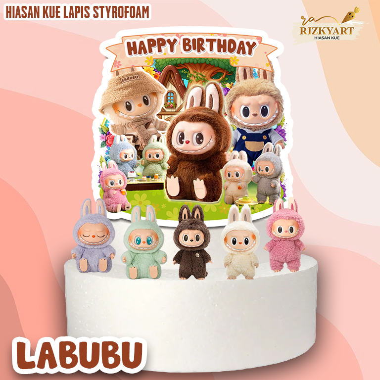 Cake Topper LABUBU/Hiasan kue LABUBU styrofoam