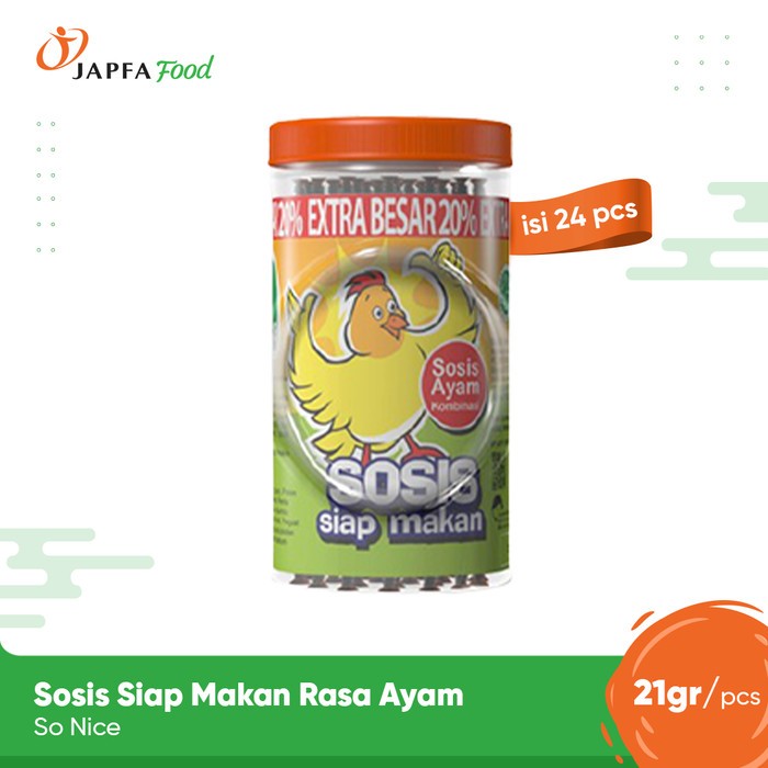 

H29 So Nice Sosis Siap Makan Rasa Ayam Sapi 24 Pcs x 21 gr