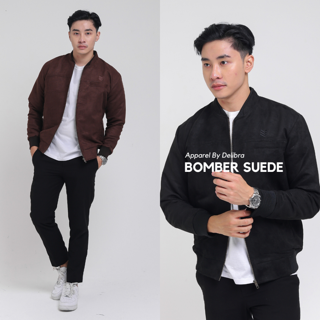 Delibra Jaket Bomber Suede Pria
