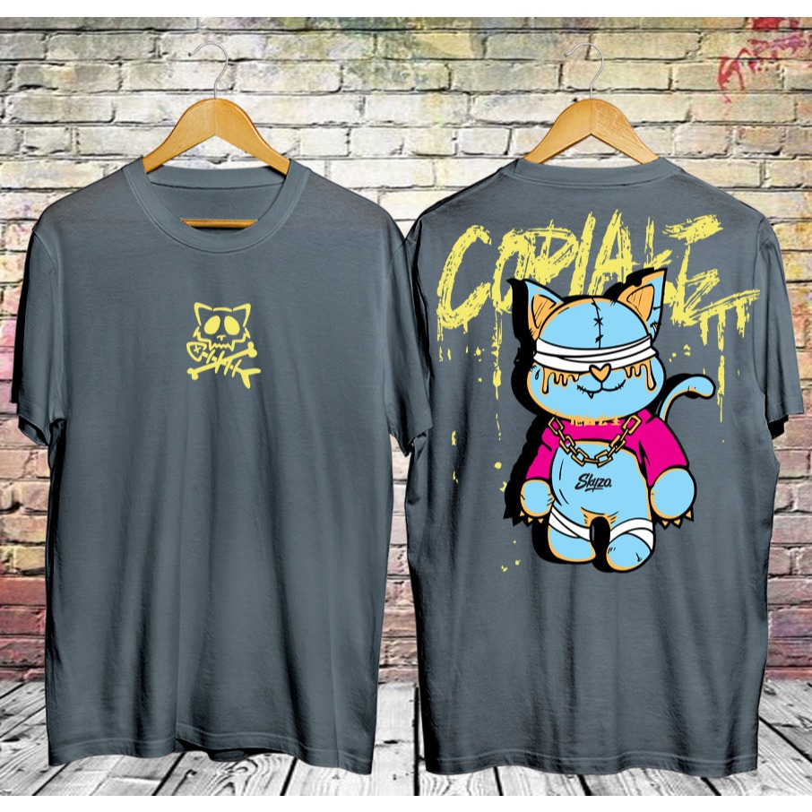 KAOS TSHIRT BAJU DISTRO ATASAN PRIA WANITA WARNA BIRU KEKINIAN