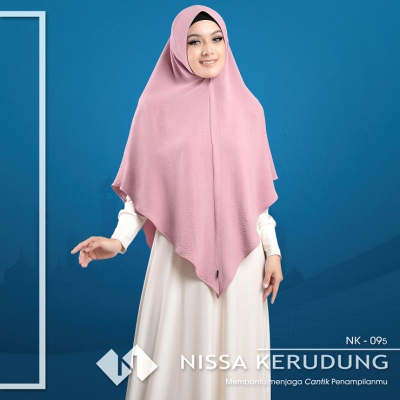 Khimar Syar'i Pet Antem Bahan Crinkle - Bergo Hijab Instan Nissa Hijab {095}