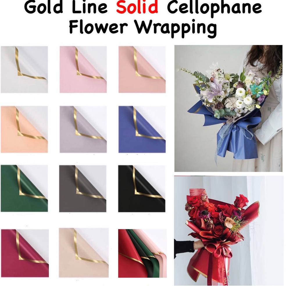 

Pusat Untung 2 Lembar Flower Wrapping Paper Varian List Gold Emas Kertas Buket Bunga Cellophane Florist Goldline