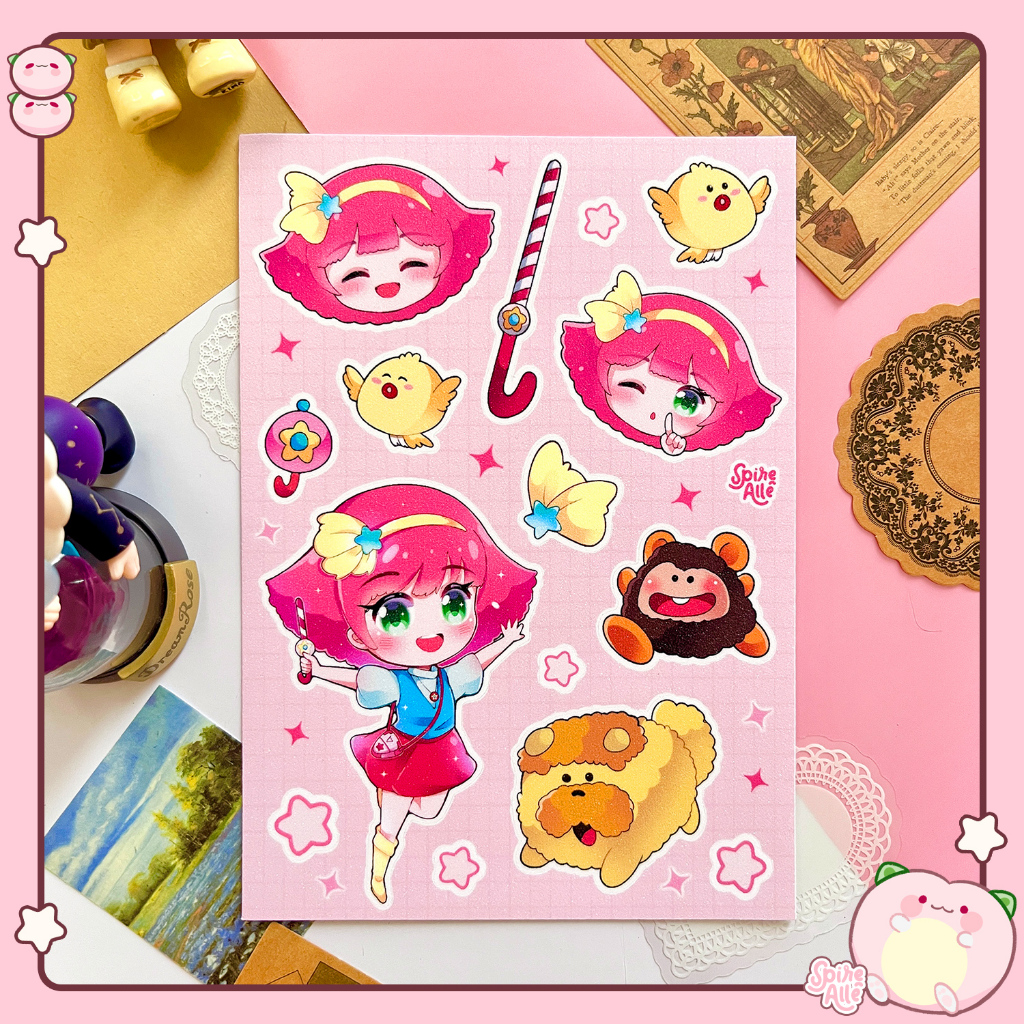 

mingky momo magical girl sticker sheet