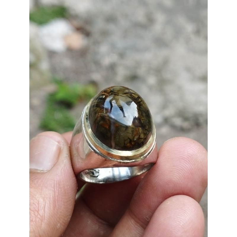 cincin batu bacan doko serat kura bodi glas natural