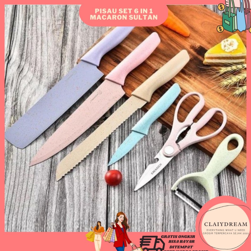 Super Feedback CLAIYDREAM PISAU SET EVCRIVERH 6 IN 1 KITCHEN KNIFE  CEK DESKRIPSI