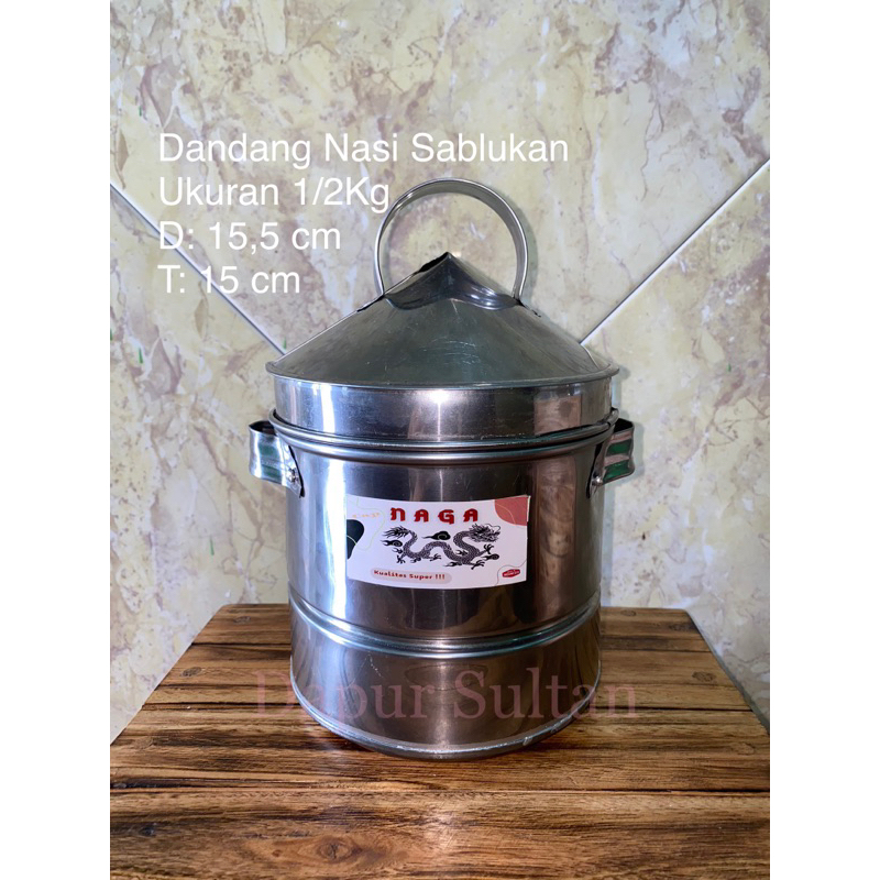 dandang nasi 1/2 kg dandang nasi stainless Sabluk 0,5kg