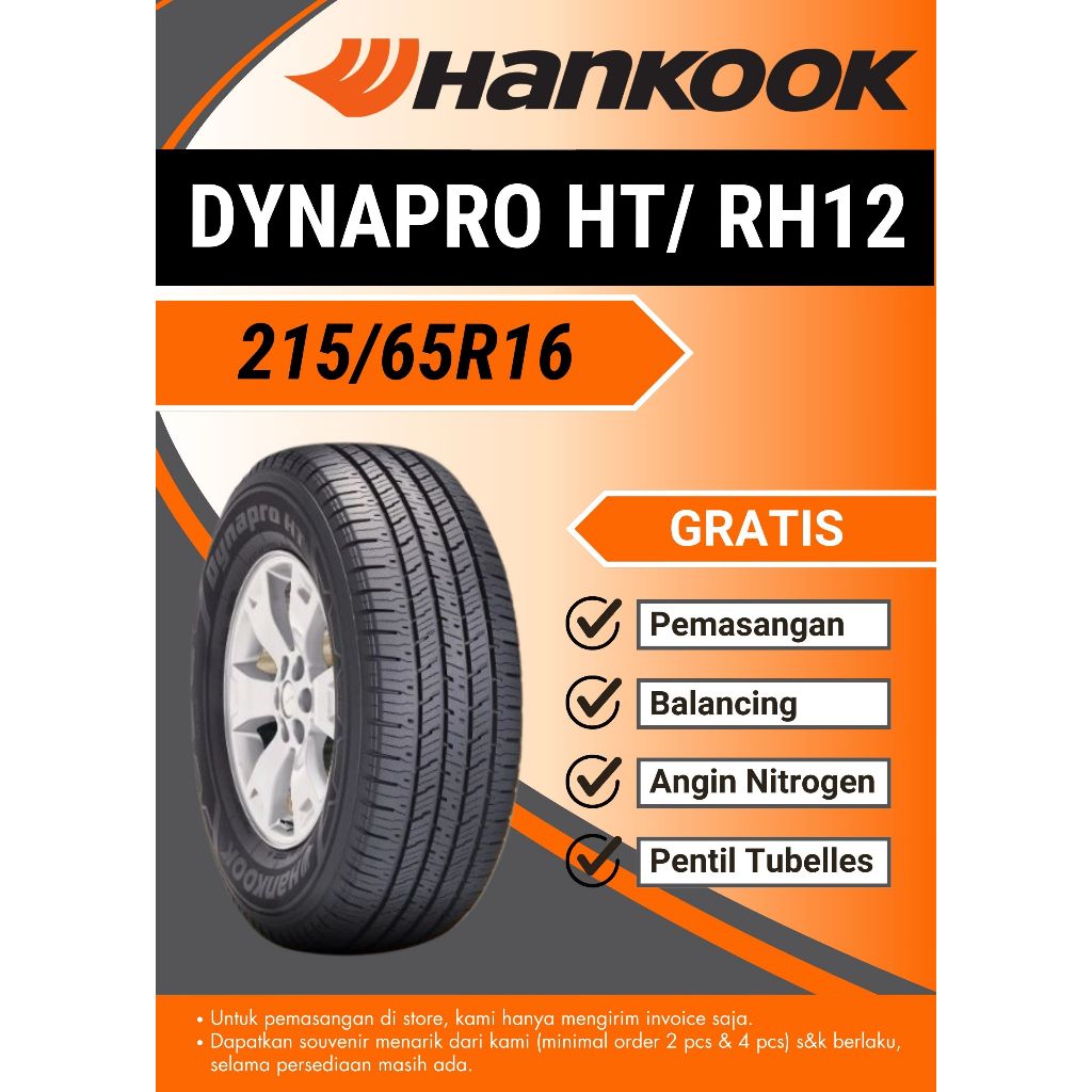 Ban Mobil Hankook 215/65R16 96T DYNAPRO HT/ RH12 tubeless 215/65 R16 , 2156516, 215/65/16 , 215-65-1