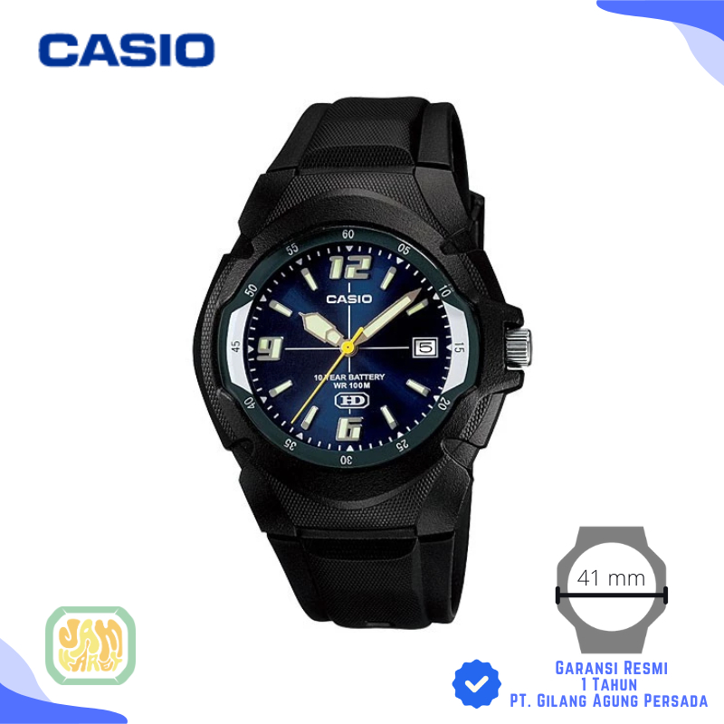 JAM TANGAN CASIO MW-600F-2A ORIGINAL - MW600F HITAM BIRU