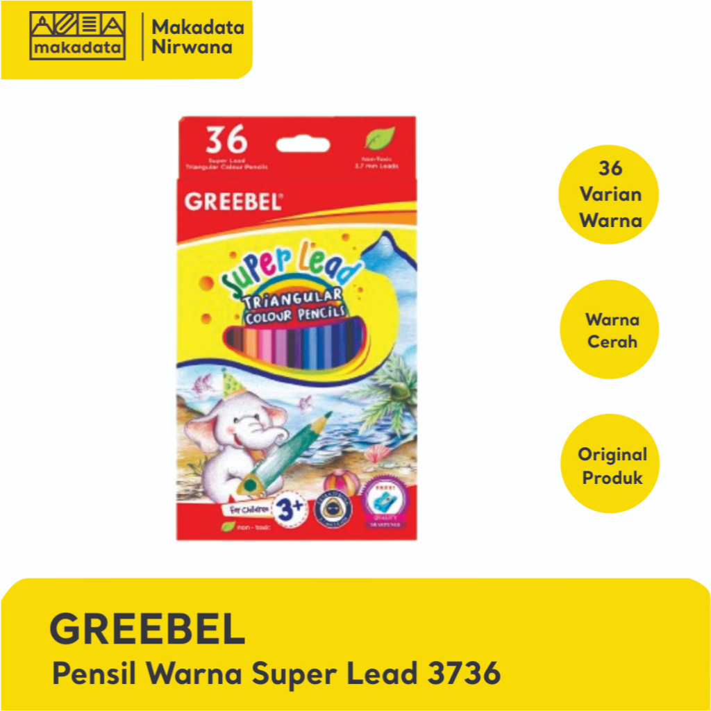 

GREEBEL PENSIL/PENCIL WARNA SUPER LEAD 3736 36 WARNA (1 PCS)