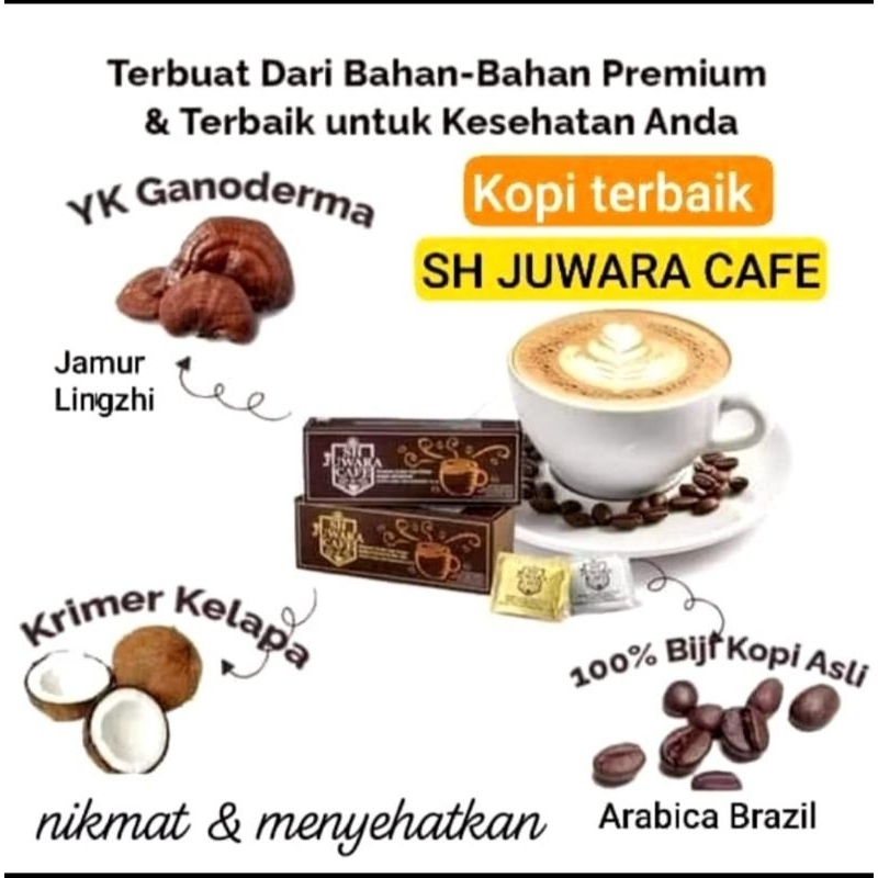 

KOPI JUWARA CAFE / CEO CAFE - Kopi Lingzhi - Kopi Ganoderma 3 IN 1 ( original/tidak manis) - kopi diet - kopi kesehatan terbaik didunia - SH JUWARA CAFE - PROMO