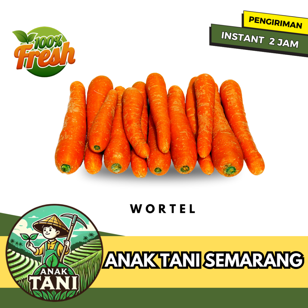 

[ANAK TANI] WORTEL SEGAR 200 GR SIAP KIRIM INSTANT AREA SEMARANG