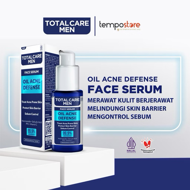 Total Care Men Face Serum Bright Face Serum Oil Acne Defense 20ml Totalcare Man Serum Wajah Muka Ber