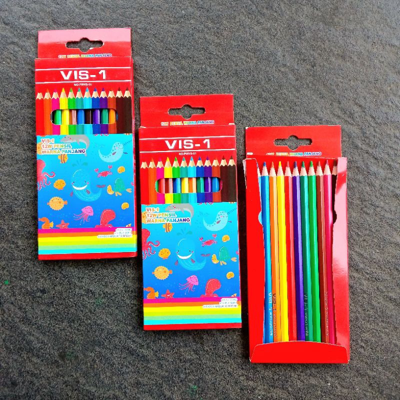 

Pensil Warna Colored Pencils VIS-1 12 Warna Panjang ( Set ) [ Original ]