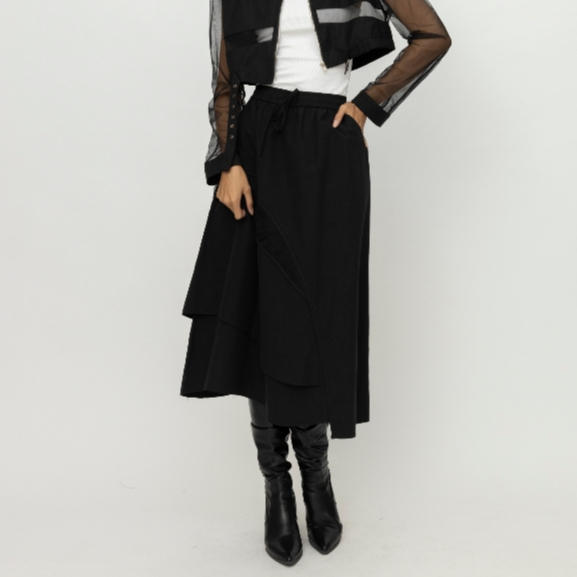 Melvee - Axis Skirt - Allure Collection - Rok Wanita Midi Skirt Modern Kekinian - Melvee