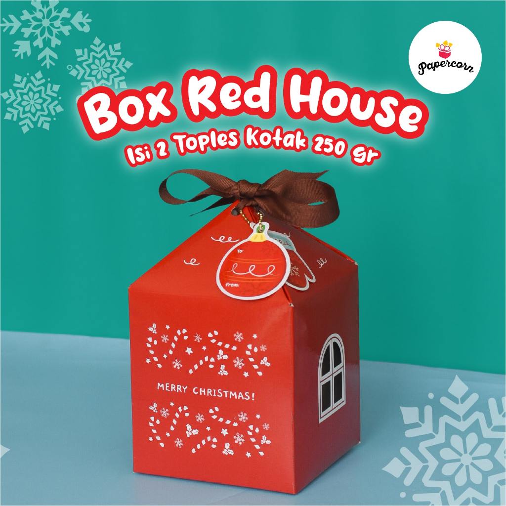 

10 Pcs Box Hampers Natal Muat 2-3 Toples biggy atau Persegi 250gr - Red House