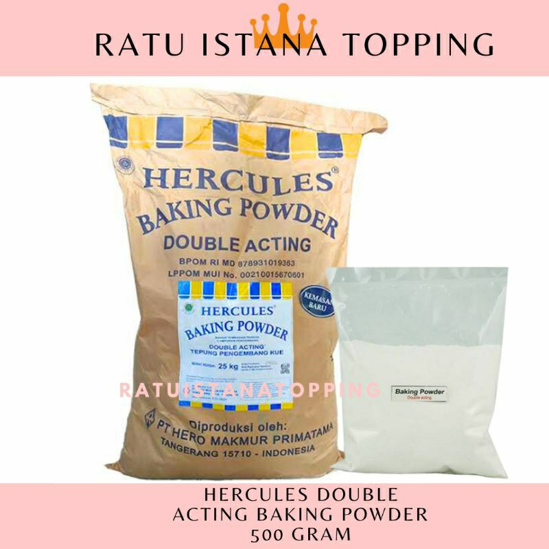 

HERCULES BAKING POWDER DOUBLE ACTING 500 GRAM REPACK TEPUNG PENGEMBANG KUE BPDA