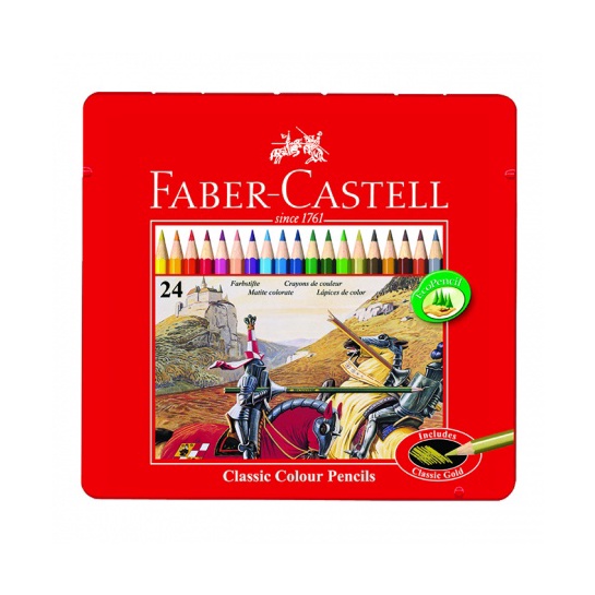 

KODE J9N Pensil Warna Faber Castell 24 Classic Tin Case Kemasan Kaleng Kotak 115845