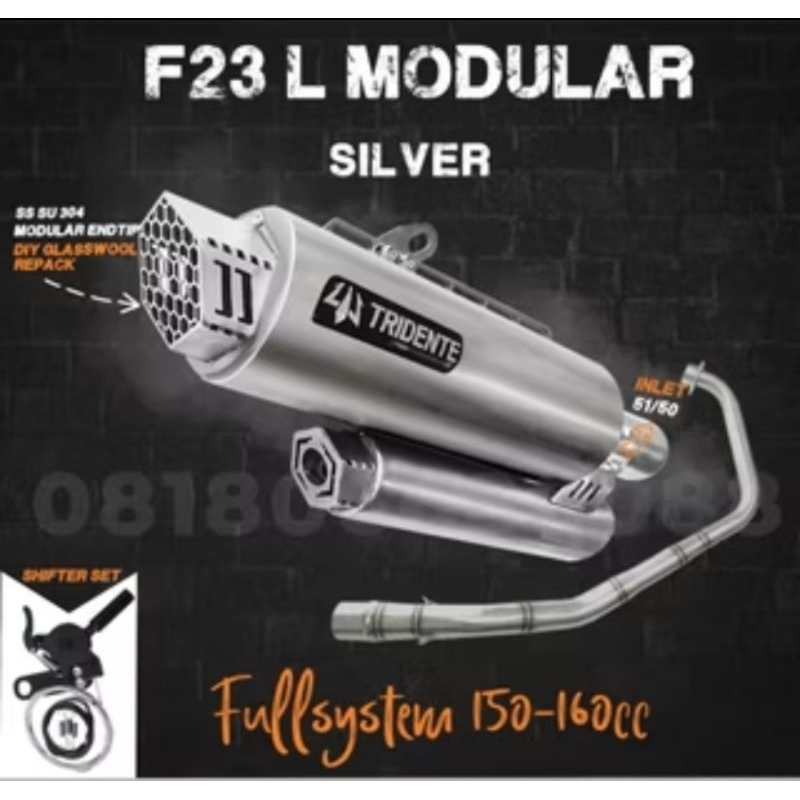 Knalpot 3 Suara 3tech Tridente F23 Modular NextGen MOTOR MATIC 150cc-160cc Original dan Bergaransi R