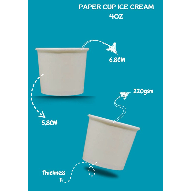 Paper Cup Ice Cream 4oz/ Es Krim