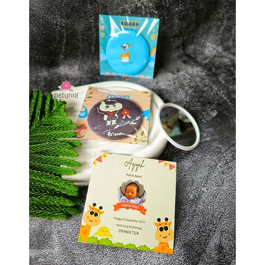 50pcs Souvenir Kaca Tasyakuran Kelahiran Aqiqah Bayi Perempuan Laki Laki Unik Murah