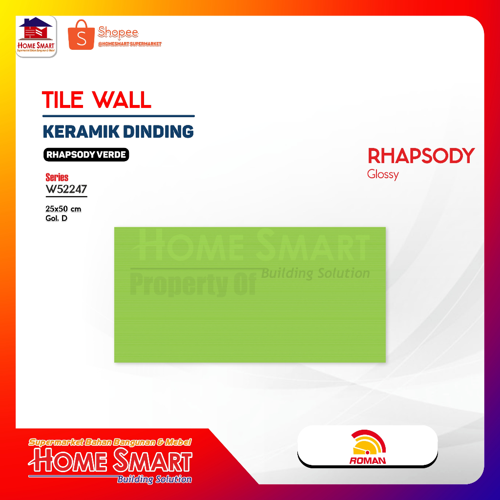 Roman Keramik Dinding W52247 Rhapsody Verde 25x50