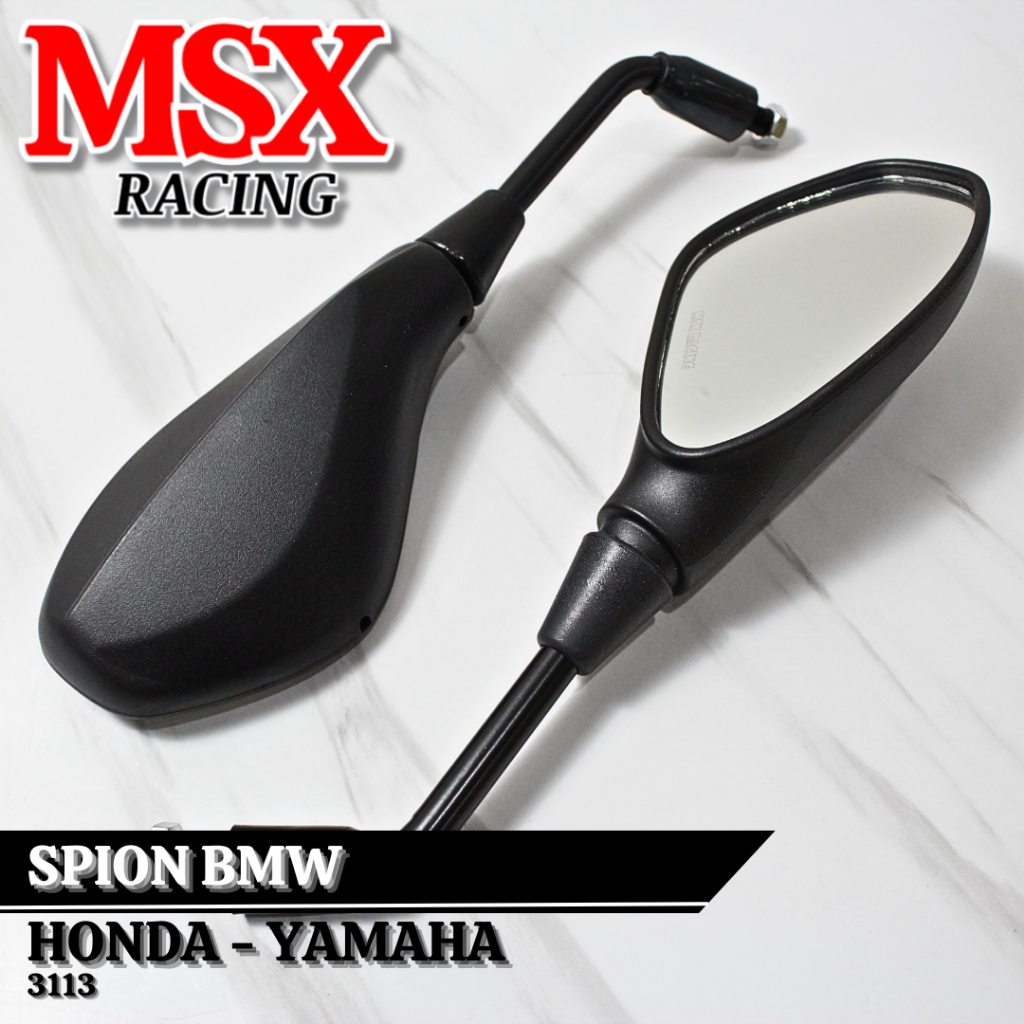 Spion Bmw Black MSX Kaca Spion Model Bmw Spion Gagang Panjang Black Bmw Universal Motor