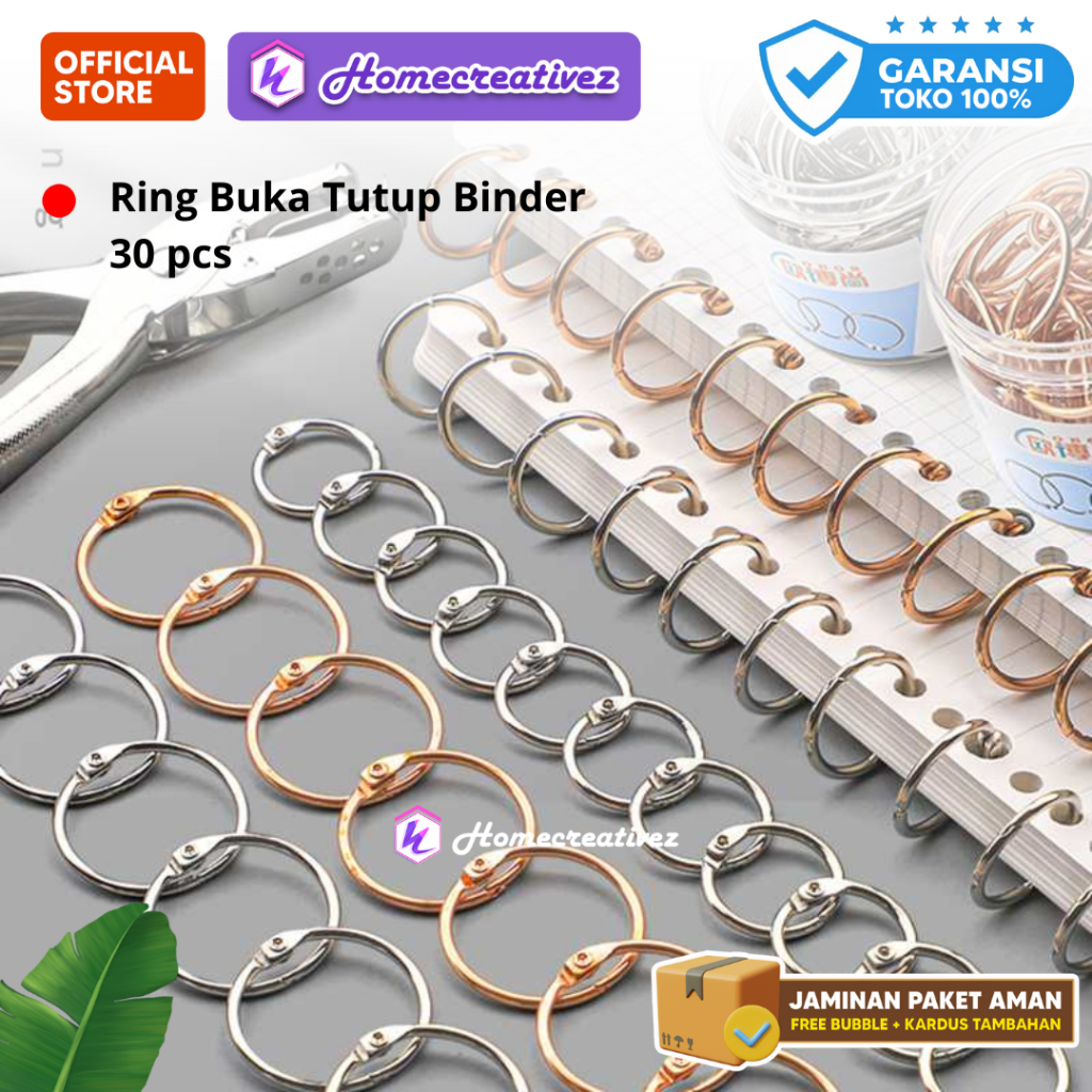 

Homecreativez-OBOS Ring Buka Tutup Buku Binder Menu Gantungan Kunci 30 PCS