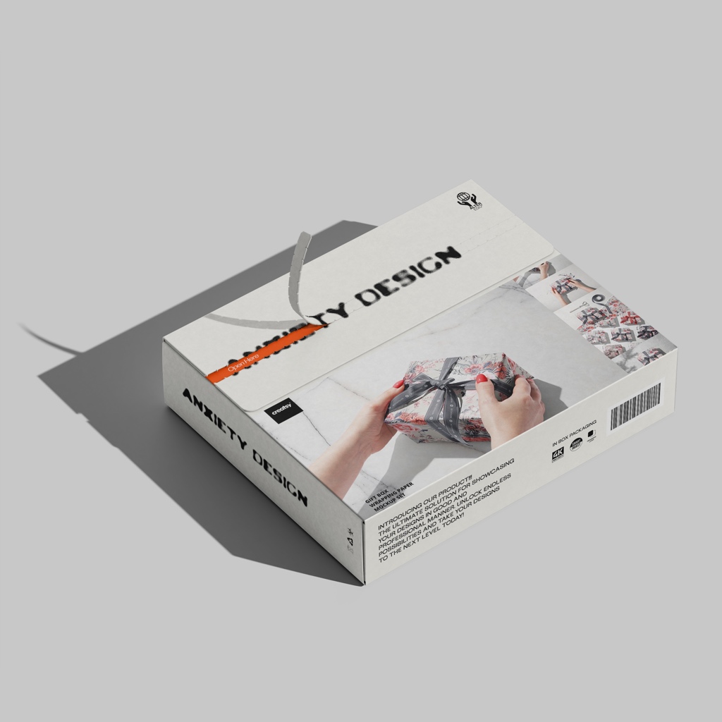 Gift Box Wrapping Paper Mockup Set