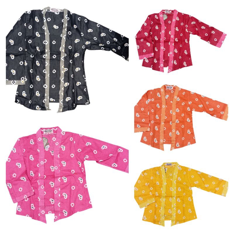 Kebaya anak jumputan kutubaru / Kutu baru anak katun / Kebaya lengan panjang / Baju tradisional anak