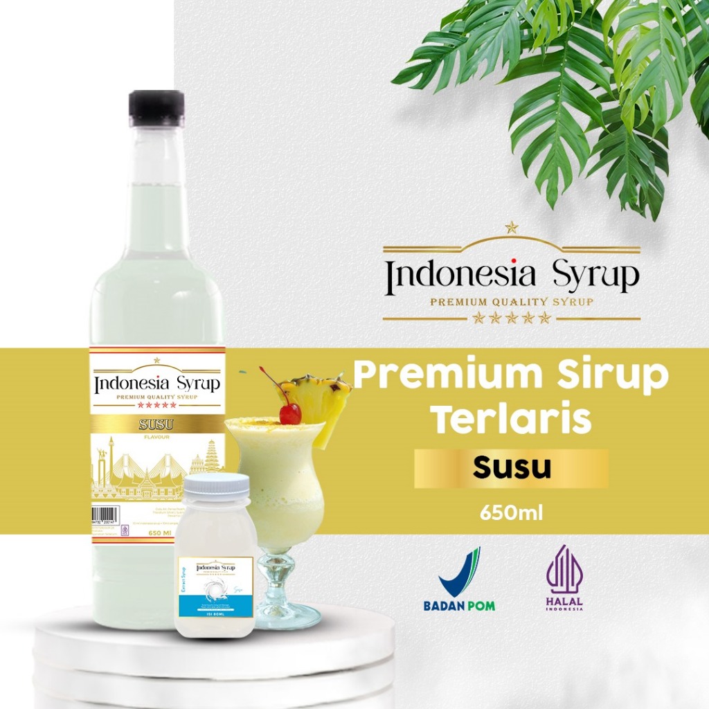 

Sirup Premium Rasa Susu Minuman Sirop Flavoured Syrup Halal BPOM 650 ml Indonesia Sirup Omura Powder