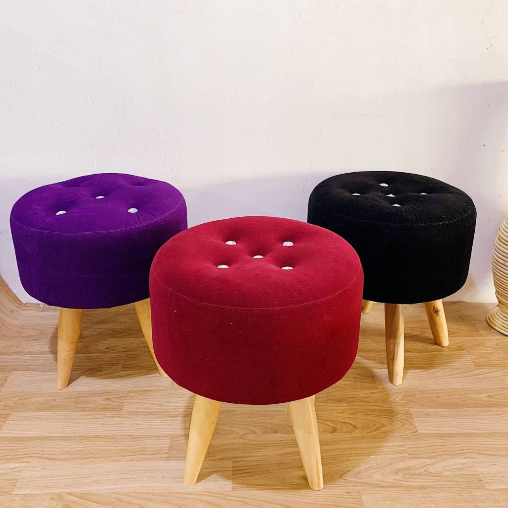 Stool Bulat Sofa Stool Bangku Stool Kancing Stool Polos