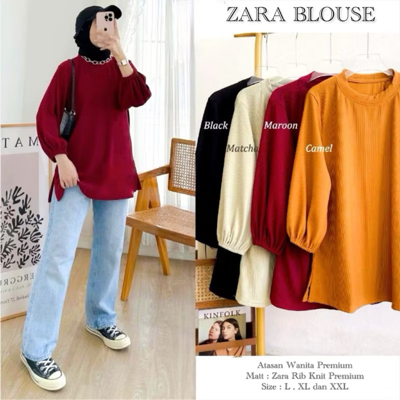 ATASAN BLOUSE ZARA HANOVER / ATASAN RIB KNIT WANITA KEKINIAN BY MISHA LABEL