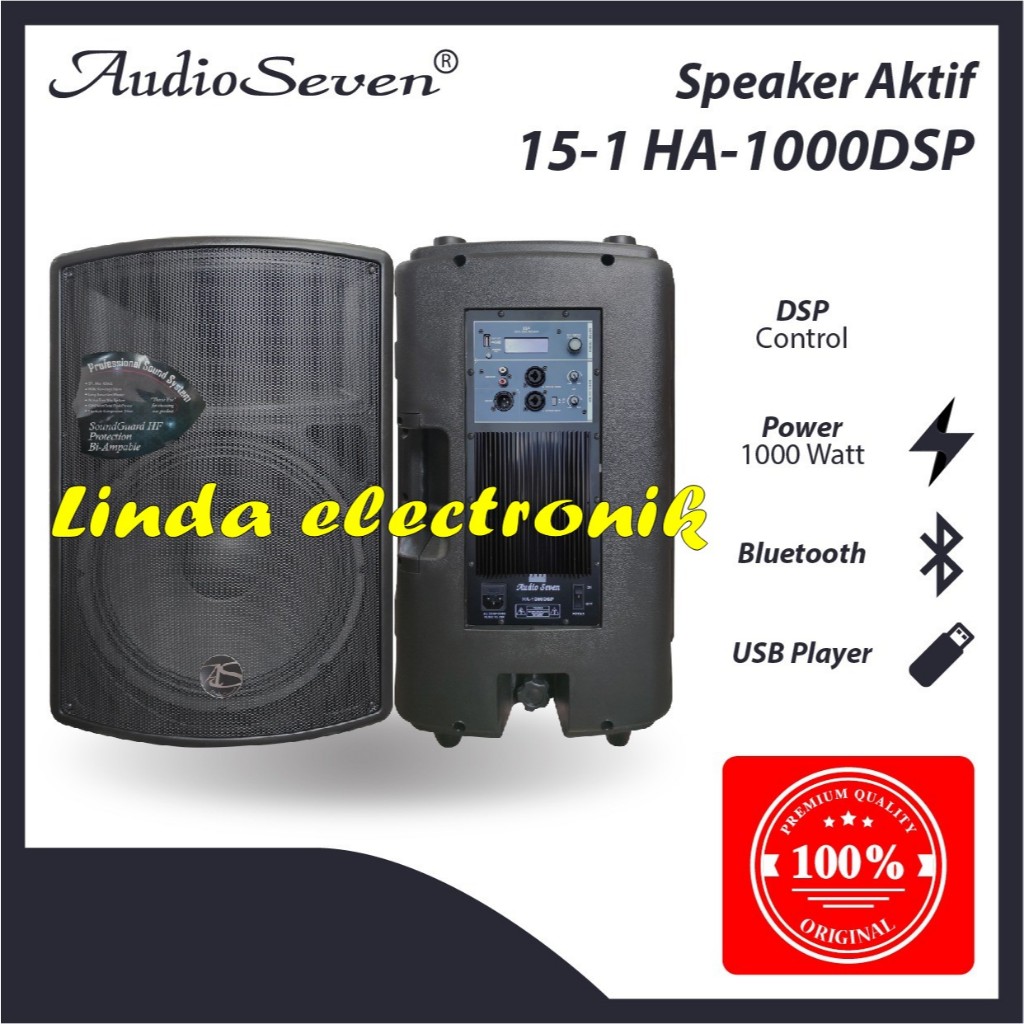 speaker aktif audio seven 15-1 ha1000dsp blutooth usb 1000 watt original